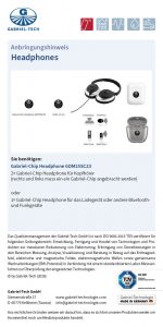 Anbringungshinweis Headphones